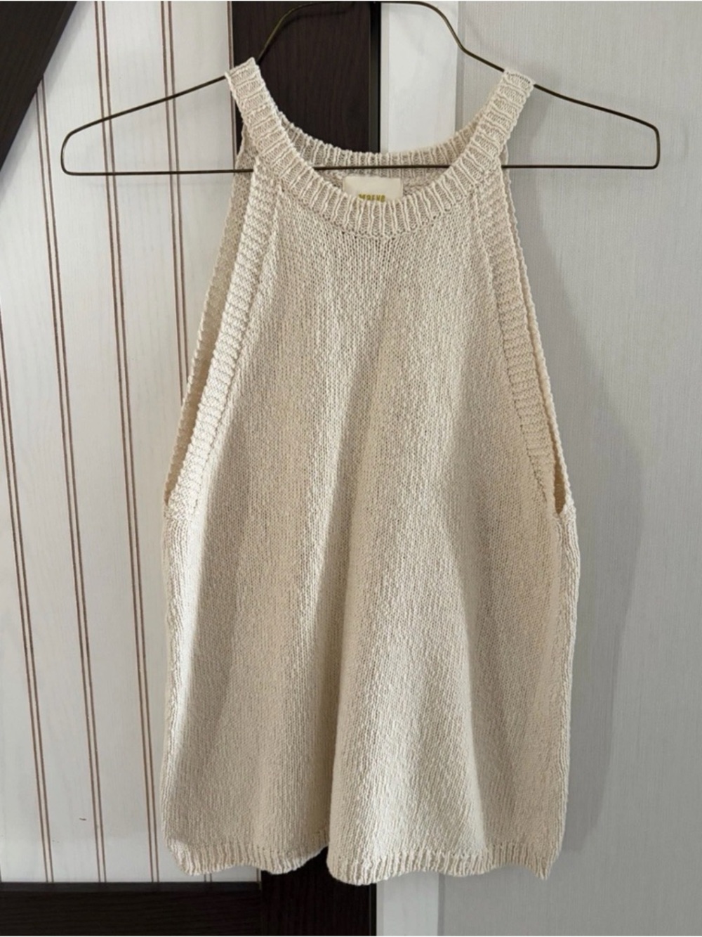 Maeve Cream Knit Halter Tank Top